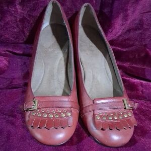 AEROSOLES Red Leather Women's Heels